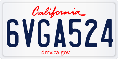 CA license plate 6VGA524