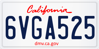 CA license plate 6VGA525