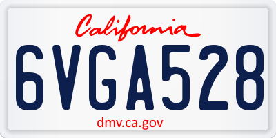 CA license plate 6VGA528