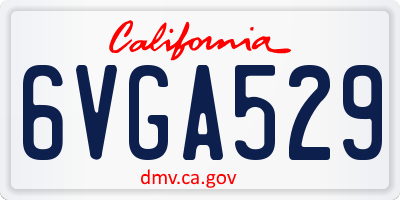 CA license plate 6VGA529