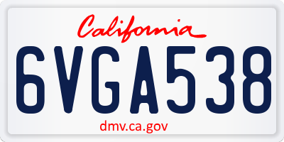 CA license plate 6VGA538