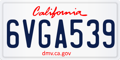 CA license plate 6VGA539