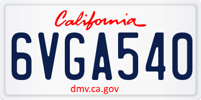 CA license plate 6VGA540