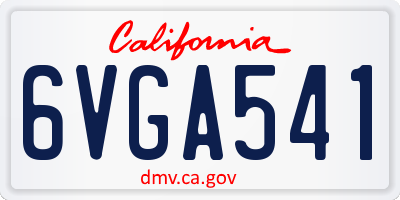 CA license plate 6VGA541