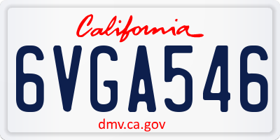 CA license plate 6VGA546