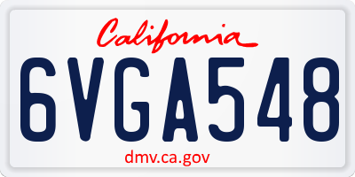 CA license plate 6VGA548