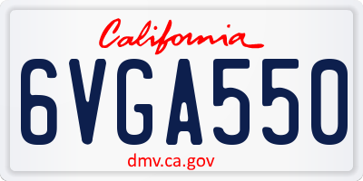 CA license plate 6VGA550