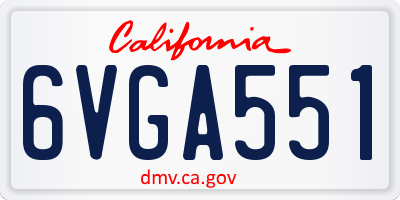 CA license plate 6VGA551