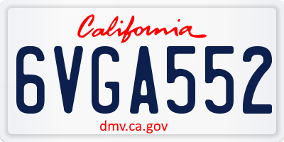CA license plate 6VGA552