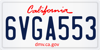 CA license plate 6VGA553
