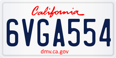 CA license plate 6VGA554