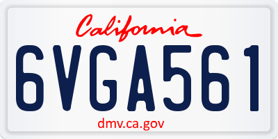 CA license plate 6VGA561