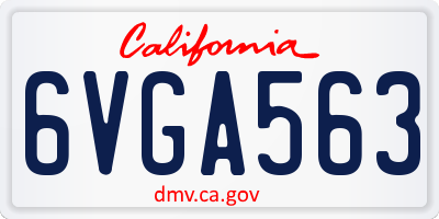 CA license plate 6VGA563