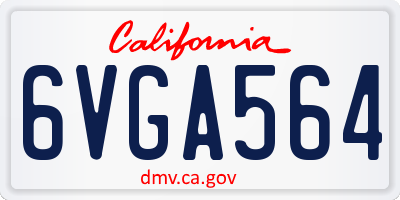 CA license plate 6VGA564