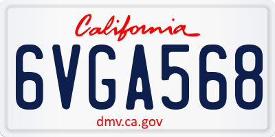 CA license plate 6VGA568