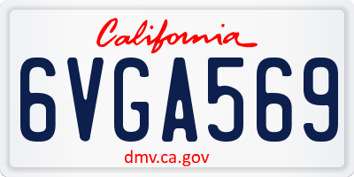 CA license plate 6VGA569