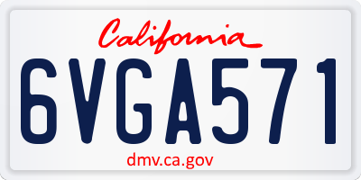 CA license plate 6VGA571