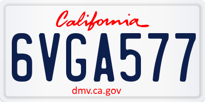 CA license plate 6VGA577