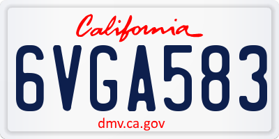 CA license plate 6VGA583