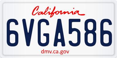 CA license plate 6VGA586