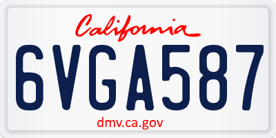 CA license plate 6VGA587