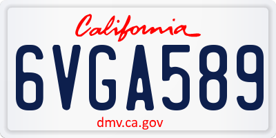 CA license plate 6VGA589