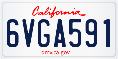 CA license plate 6VGA591