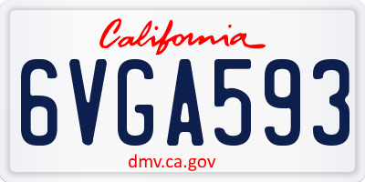 CA license plate 6VGA593