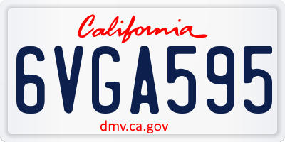 CA license plate 6VGA595