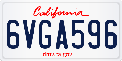 CA license plate 6VGA596