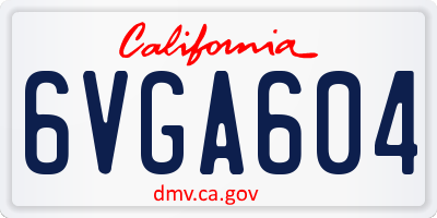 CA license plate 6VGA604