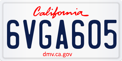 CA license plate 6VGA605