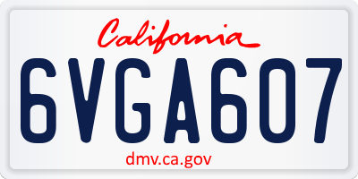 CA license plate 6VGA607