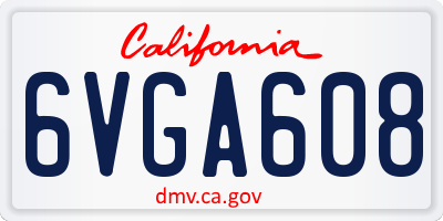 CA license plate 6VGA608