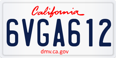 CA license plate 6VGA612
