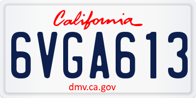 CA license plate 6VGA613