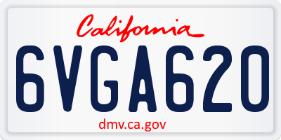 CA license plate 6VGA620