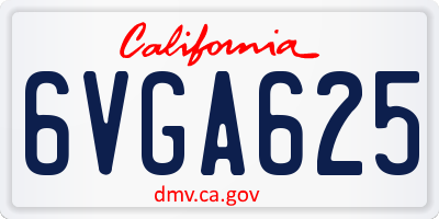 CA license plate 6VGA625