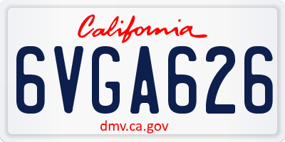 CA license plate 6VGA626