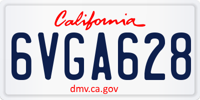 CA license plate 6VGA628