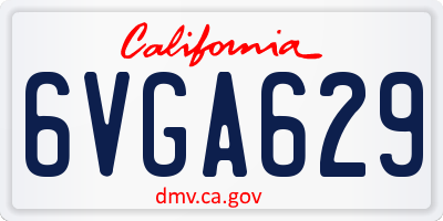 CA license plate 6VGA629