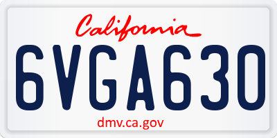 CA license plate 6VGA630