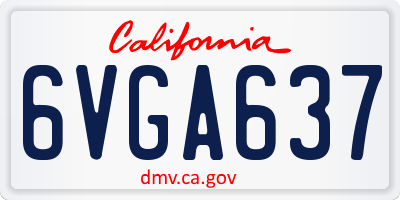 CA license plate 6VGA637