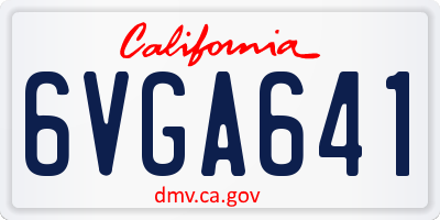 CA license plate 6VGA641