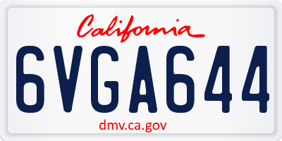 CA license plate 6VGA644