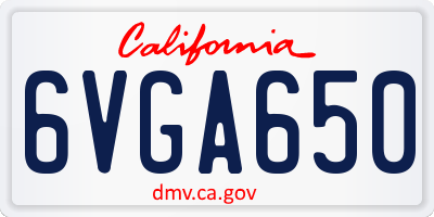 CA license plate 6VGA650