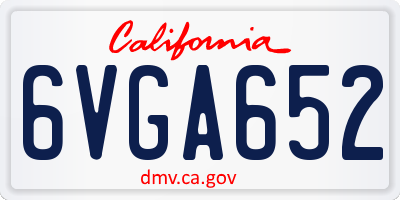 CA license plate 6VGA652