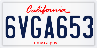 CA license plate 6VGA653