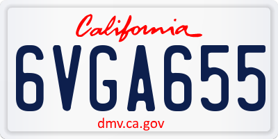 CA license plate 6VGA655