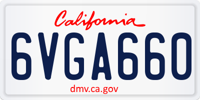 CA license plate 6VGA660